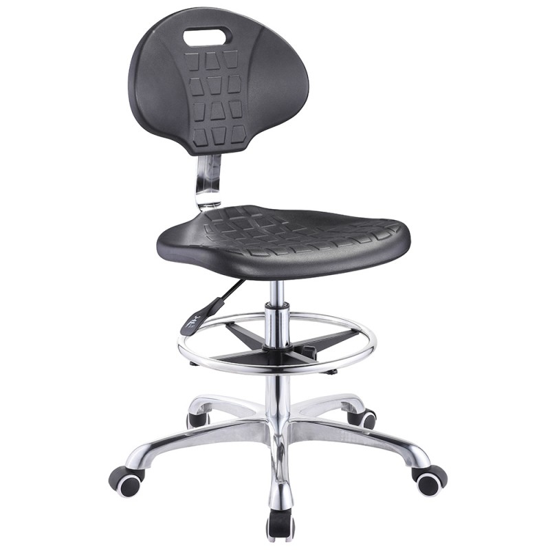 LabTech Seating LT43660 Desk Height Chair Casters Arms Polyurethane Nylon Base 